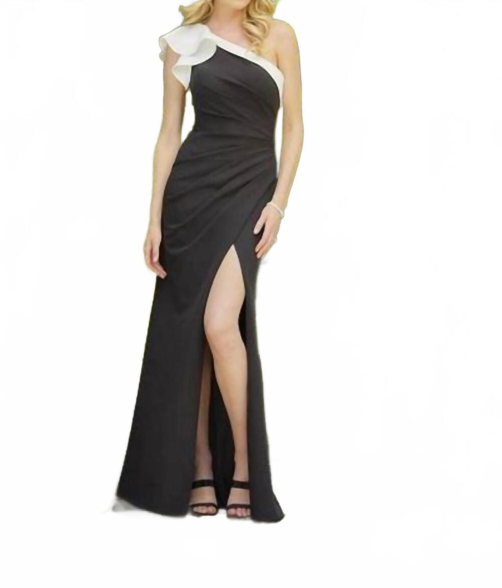 NEW MGNY long prom dress in black/white
